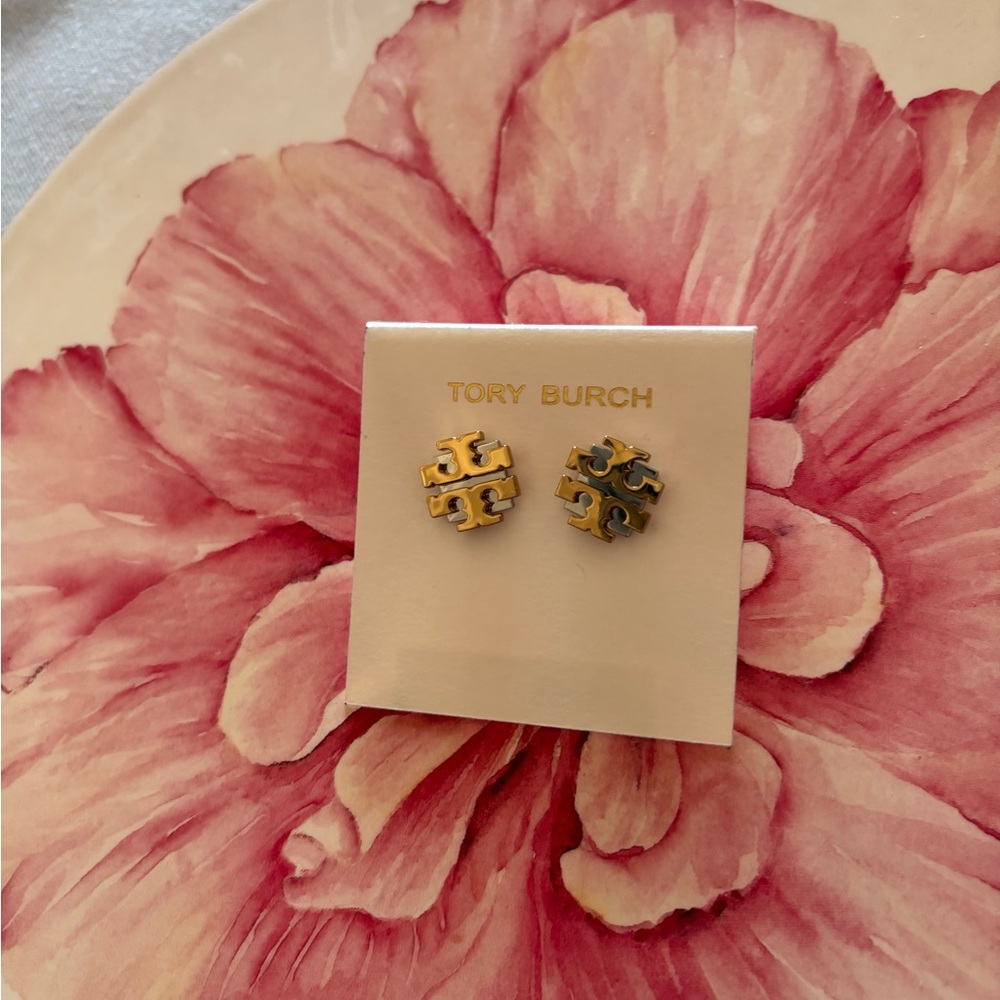 Tory Burch Gold Logo Studs cute